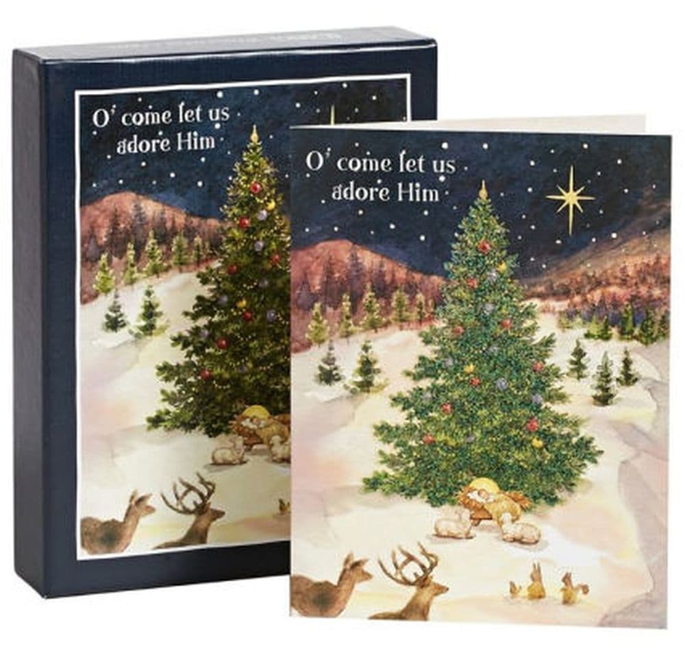 Let Us Adore Him 5375 In X 6875 In Boxed Christmas Card by Betty Whiteaker Main Product  Image width=&quot;1000&quot; height=&quot;1000&quot;