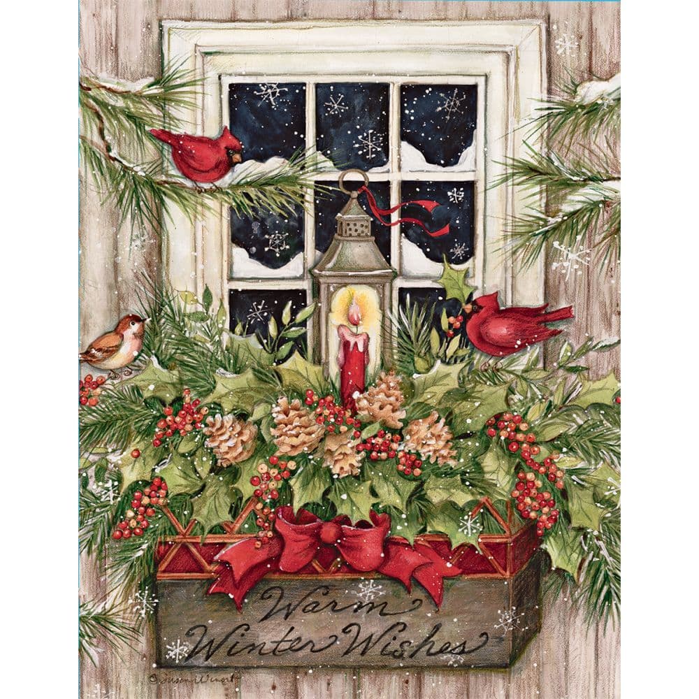 Window Box Snow Christmas Cards by Susan Winget Main Product  Image width=&quot;1000&quot; height=&quot;1000&quot;