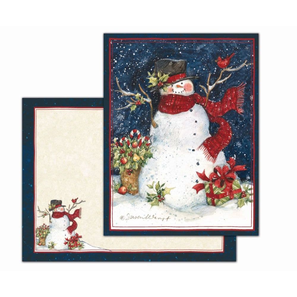 Snowman Scarf Boxed Christmas Cards 18 pack w Decorative Box by Susan Winget Main Product  Image width=&quot;1000&quot; height=&quot;1000&quot;