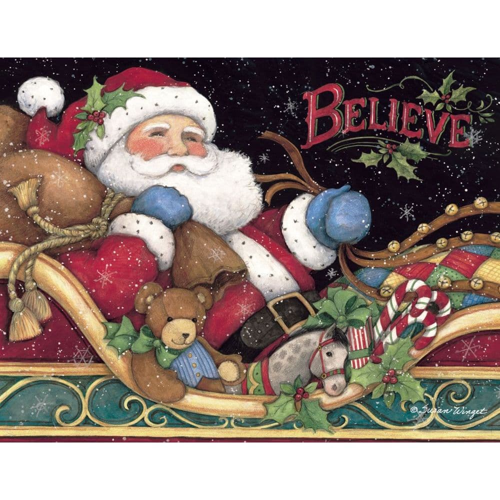 Believe Santa Boxed Christmas Card by Susan Winget Main Product  Image width=&quot;1000&quot; height=&quot;1000&quot;