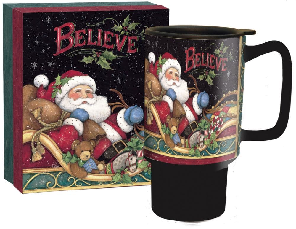 Believe Santa Travel Mug by Susan Winget Main Product  Image width="1000" height="1000"