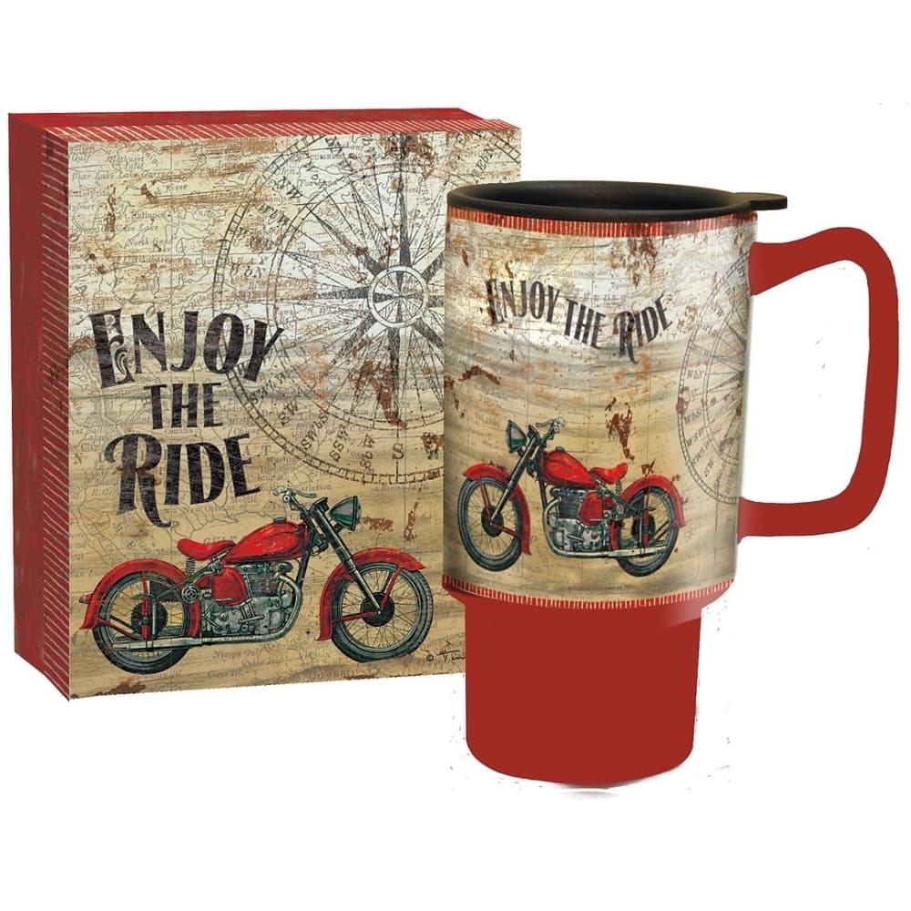 Vintage Motorcycle Travel Mug by Tim Coffey Main Product  Image width="1000" height="1000"