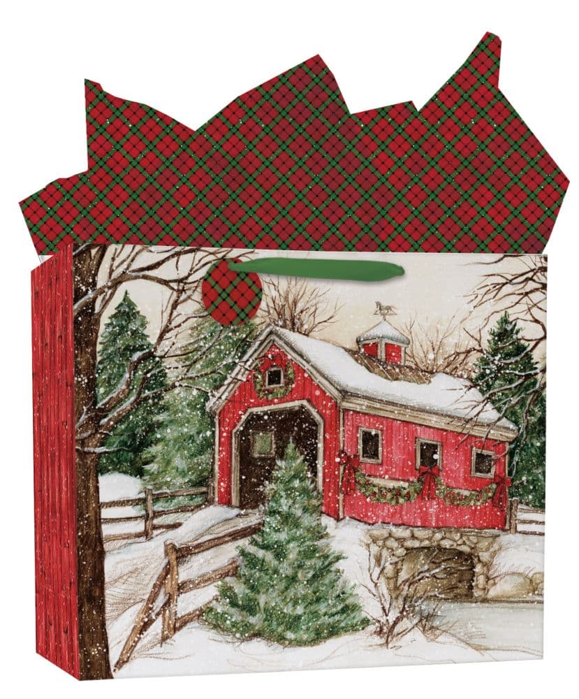 Evergreen Christmas Jumbo Gift Bag by Susan Winget Main Product  Image width="1000" height="1000"