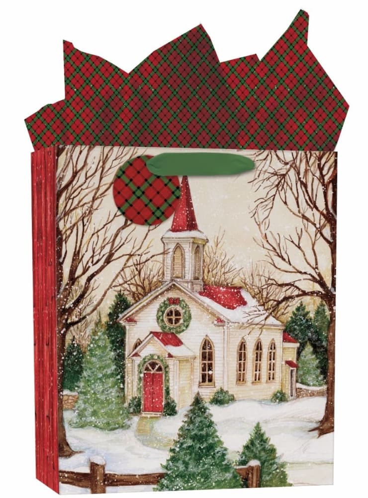 Evergreen Christmas Large Gift Bag by Susan Winget Main Product  Image width="1000" height="1000"
