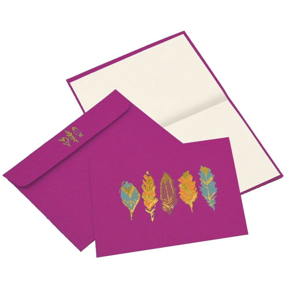 Barbarian Radiant Feathers Pink Note Cards w Keepsake Box by Barbra Ignatiev 2nd Product Detail  Image width="1000" height="1000"