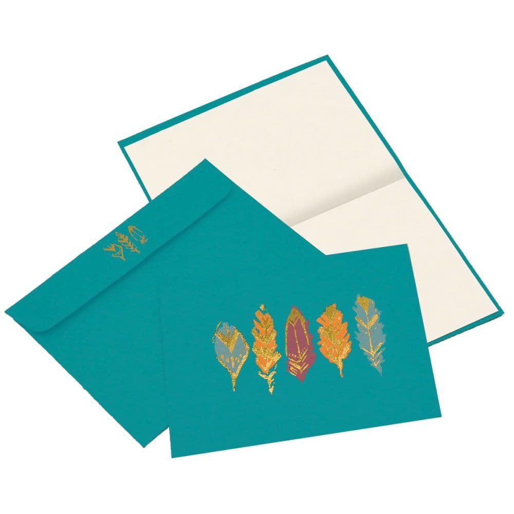 Barbarian Brilliant Feathers Blue Note Cards w Keepsake Box by Barbra Ignatiev 2nd Product Detail  Image width=&quot;1000&quot; height=&quot;1000&quot;