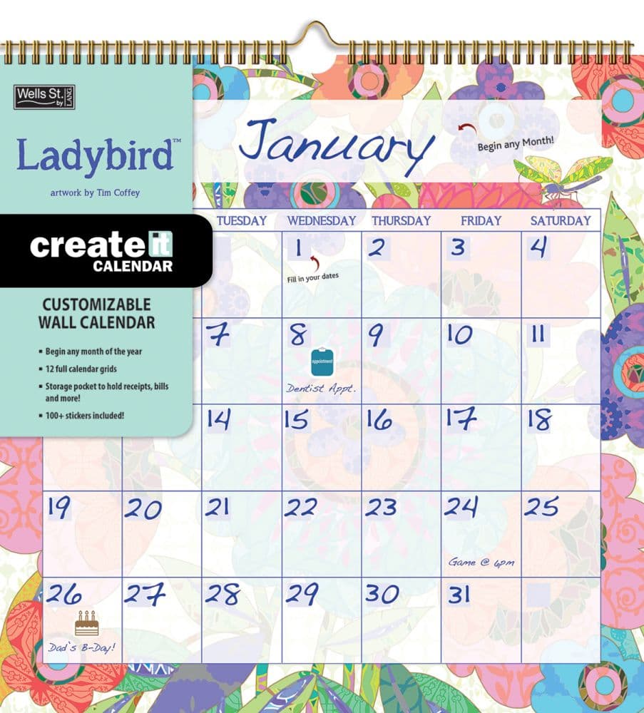 Ladybird Create It Wall Calendar by Tim Coffey Main Product  Image width="1000" height="1000"