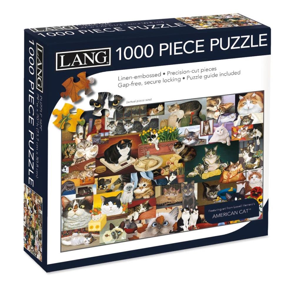 American Cat 1000 Piece Puzzle by Lowell Herrero Main Product  Image width=&quot;1000&quot; height=&quot;1000&quot;