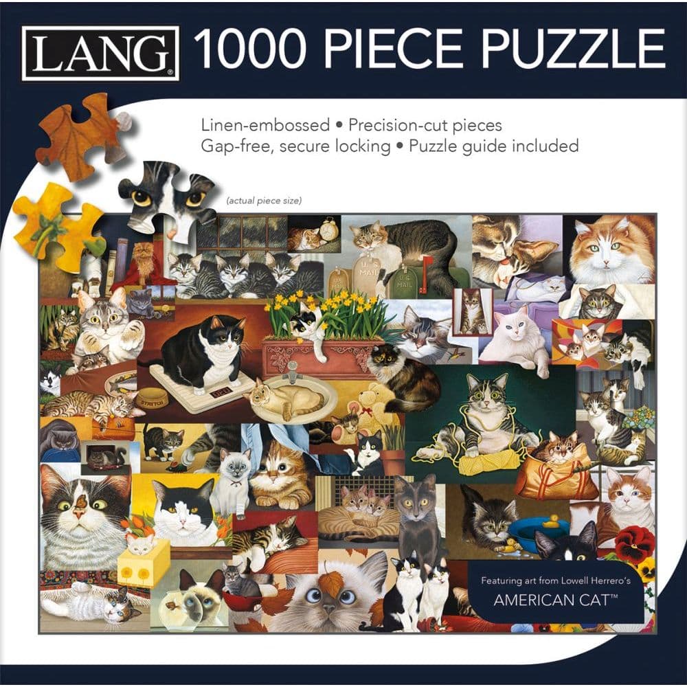 American Cat 1000 Piece Puzzle by Lowell Herrero 3rd Product Detail  Image width=&quot;1000&quot; height=&quot;1000&quot;
