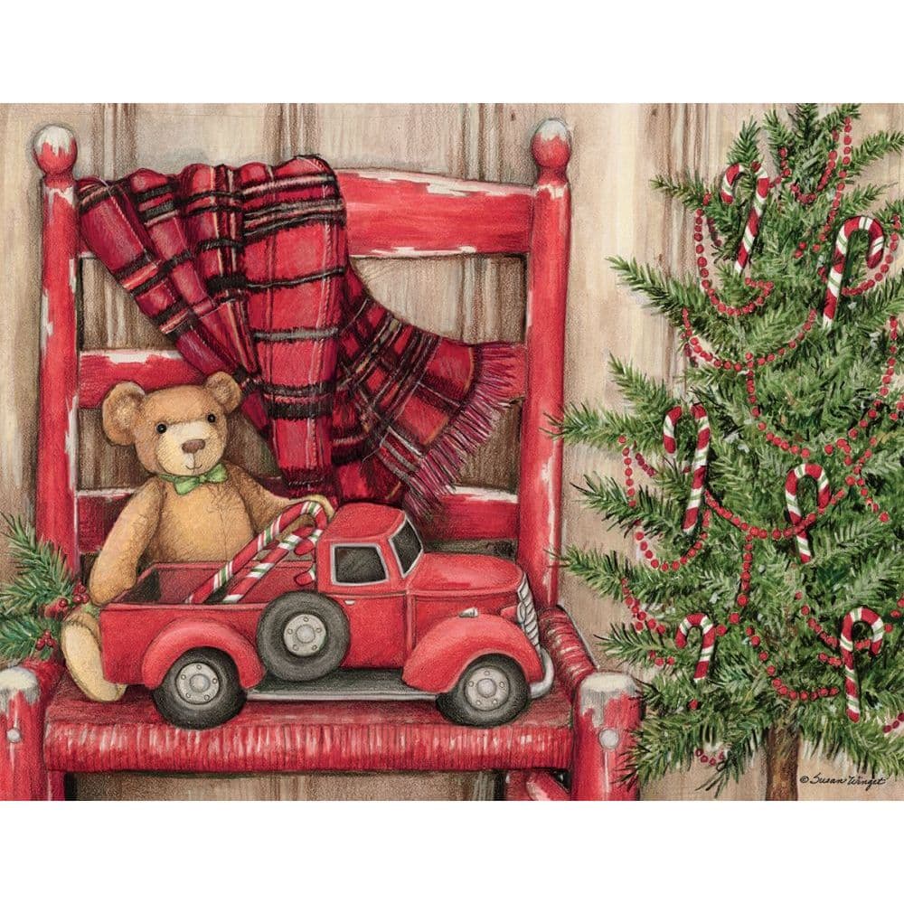 Bear In Chair 5375 X 6875 Boxed Christmas Card by Susan Winget Main Product  Image width=&quot;1000&quot; height=&quot;1000&quot;