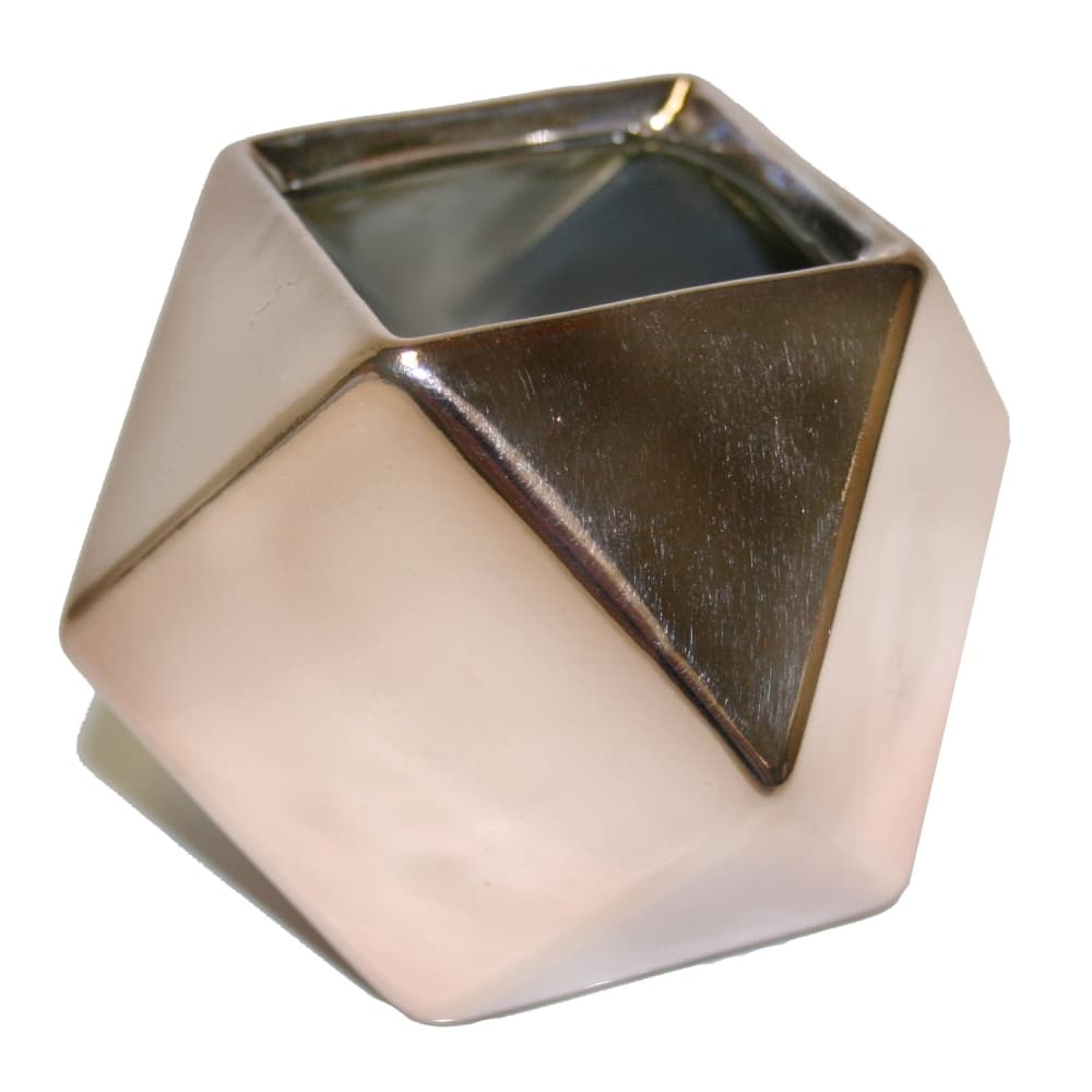 Rose Gold Electro Ceramic Planter Main Product  Image width="1000" height="1000"
