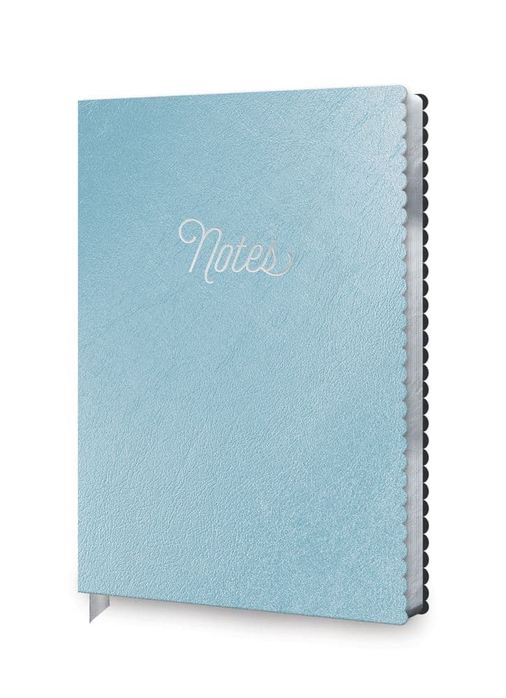Metallic Glacier Blue Med Scalloped Edge Journal Main Product  Image width="1000" height="1000"