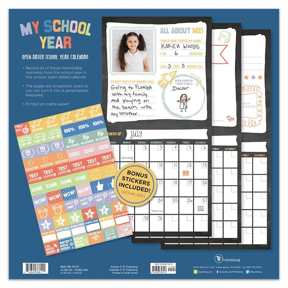 My School Year Perpetual Wall Calendar 2nd Product Detail  Image width="1000" height="1000"