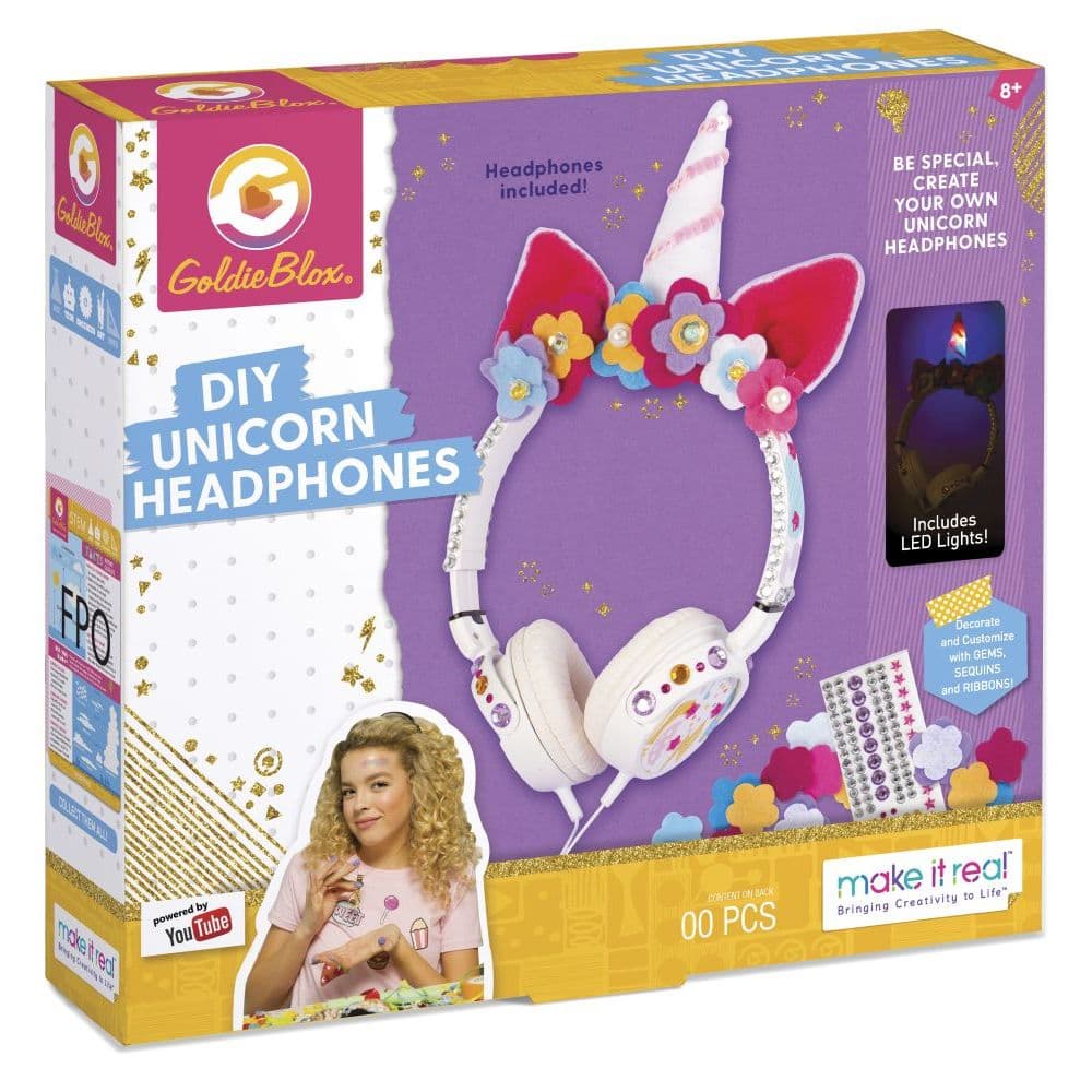 Goldie Blox Unicorn Headphone Kit Main Product  Image width="1000" height="1000"