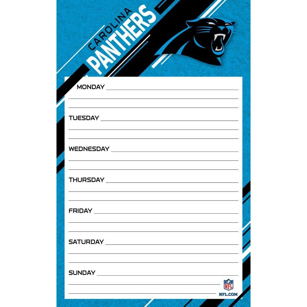 Carolina Panthers Weekly Planner