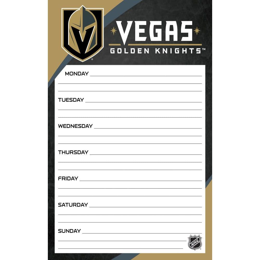 Vegas Golden Knights Weekly Planner Main Product  Image width="1000" height="1000"