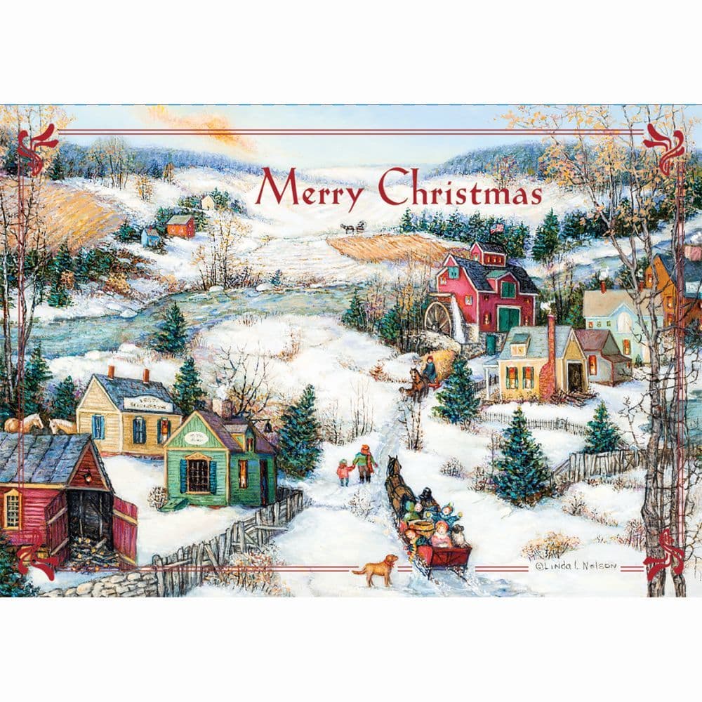 Sleigh Ride Petite Christmas Cards by Linda Nelson Stocks 3rd Product Detail  Image width=&quot;1000&quot; height=&quot;1000&quot;