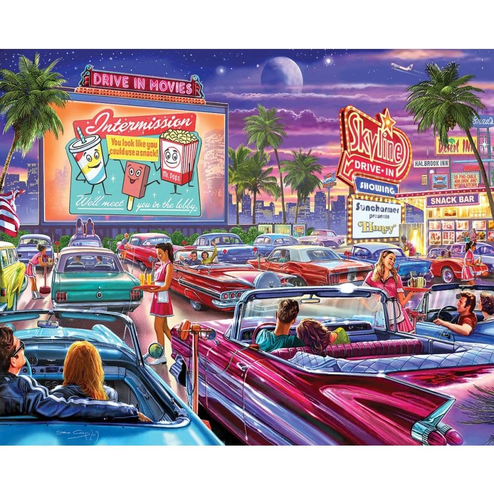 Drive In Movies 1000 Piece Puzzle Main Product  Image width="1000" height="1000"