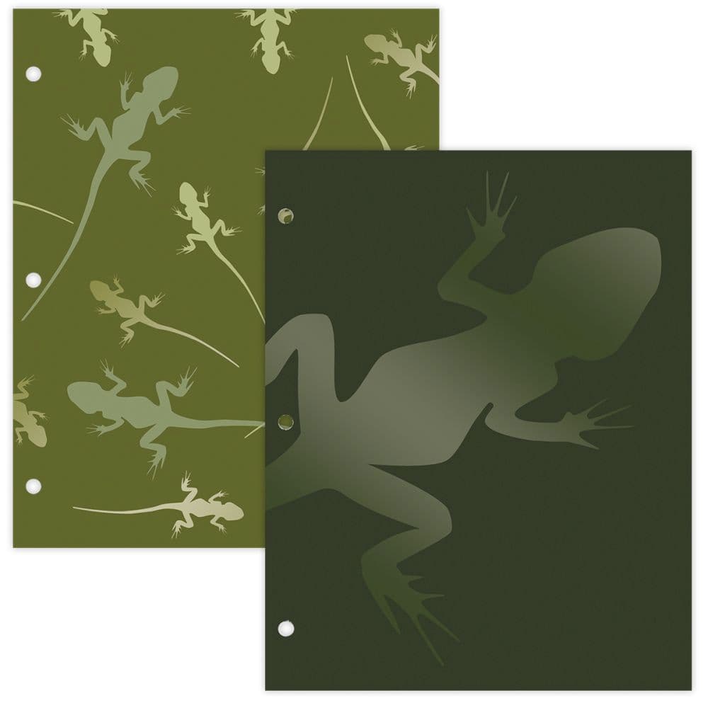 Here Lizard, Lizard 2 Pack Folders W/Die-Cut Pockets - Calendars.com