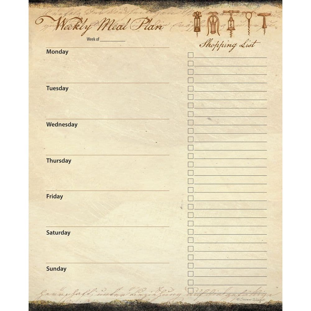 Gilded Wine Meal Planner by Susan Winget 2nd Product Detail  Image width=&quot;1000&quot; height=&quot;1000&quot;