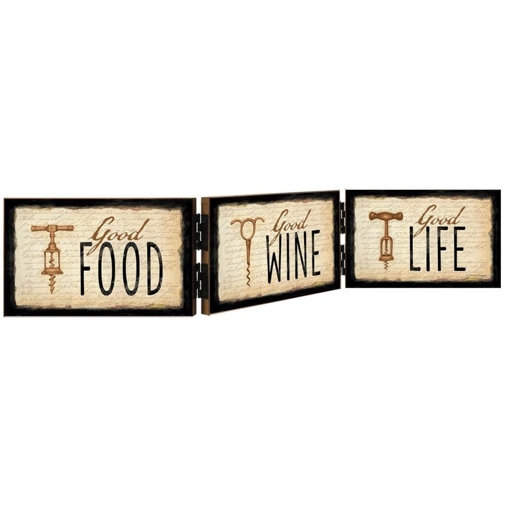 Gilded Wine Tri Fold Sign by Susan Winget Main Product  Image width="1000" height="1000"