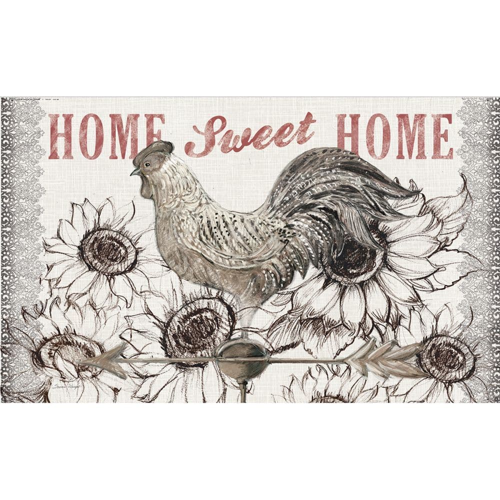 Cardinal Rooster Coir Small Doormat by Susan Winget