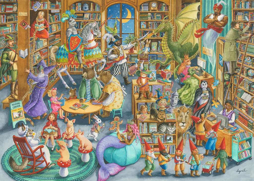 midnight at the library 1000pc puzzle image 2 width="1000" height="1000"