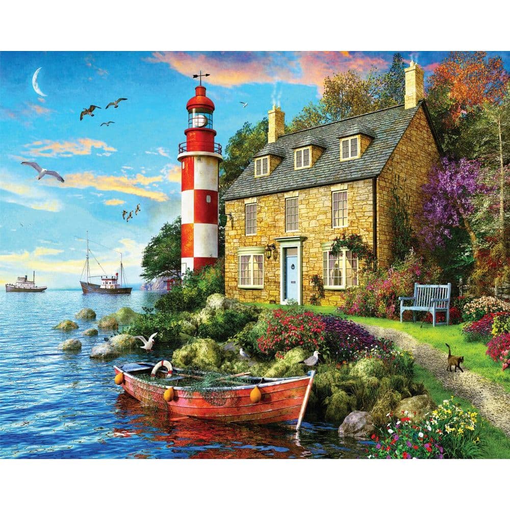 Cottage Lighthouse 1000pc Puzzle Main Product  Image width="1000" height="1000"