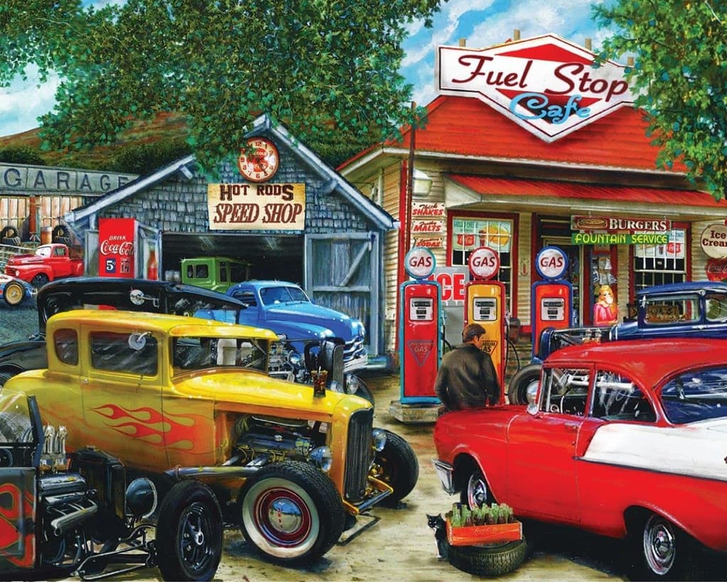 Hot Rod Cafe 1000 Piece Puzzle 2nd Product Detail  Image width="1000" height="1000"