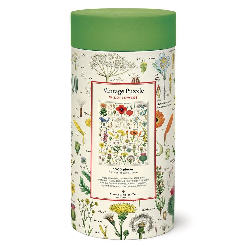 Wildflowers 1000 Piece Puzzle by Cavallini 3rd Product Detail  Image width=&quot;1000&quot; height=&quot;1000&quot;