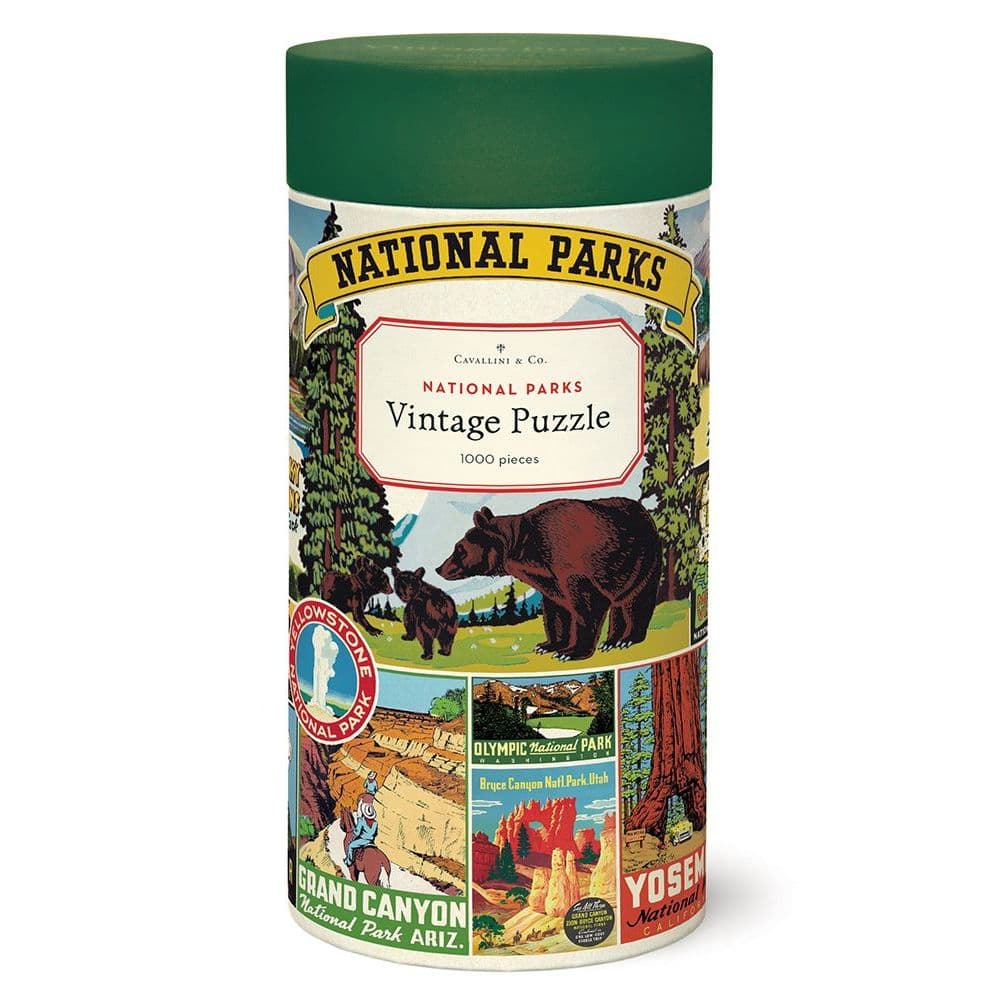 National Parks 1000 Piece Puzzle by Cavallini Main Product  Image width="1000" height="1000"