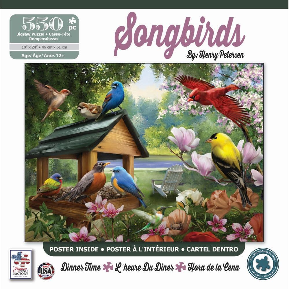 Songbirds Dinner Time 550 pc Puzzle Main Product  Image width="1000" height="1000"