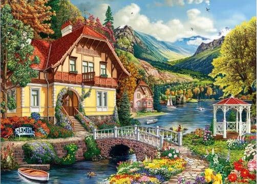 image House by the Pond 1000pc Puzzle Main Product  Image width=&quot;1000&quot; height=&quot;1000&quot;