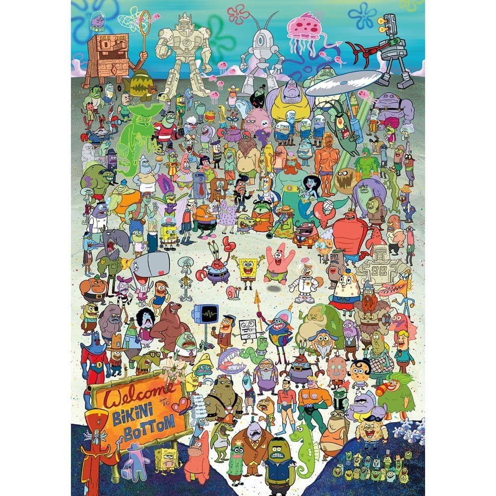 Spongebob Cast 1000pc Puzzle 3rd Product Detail  Image width="1000" height="1000"