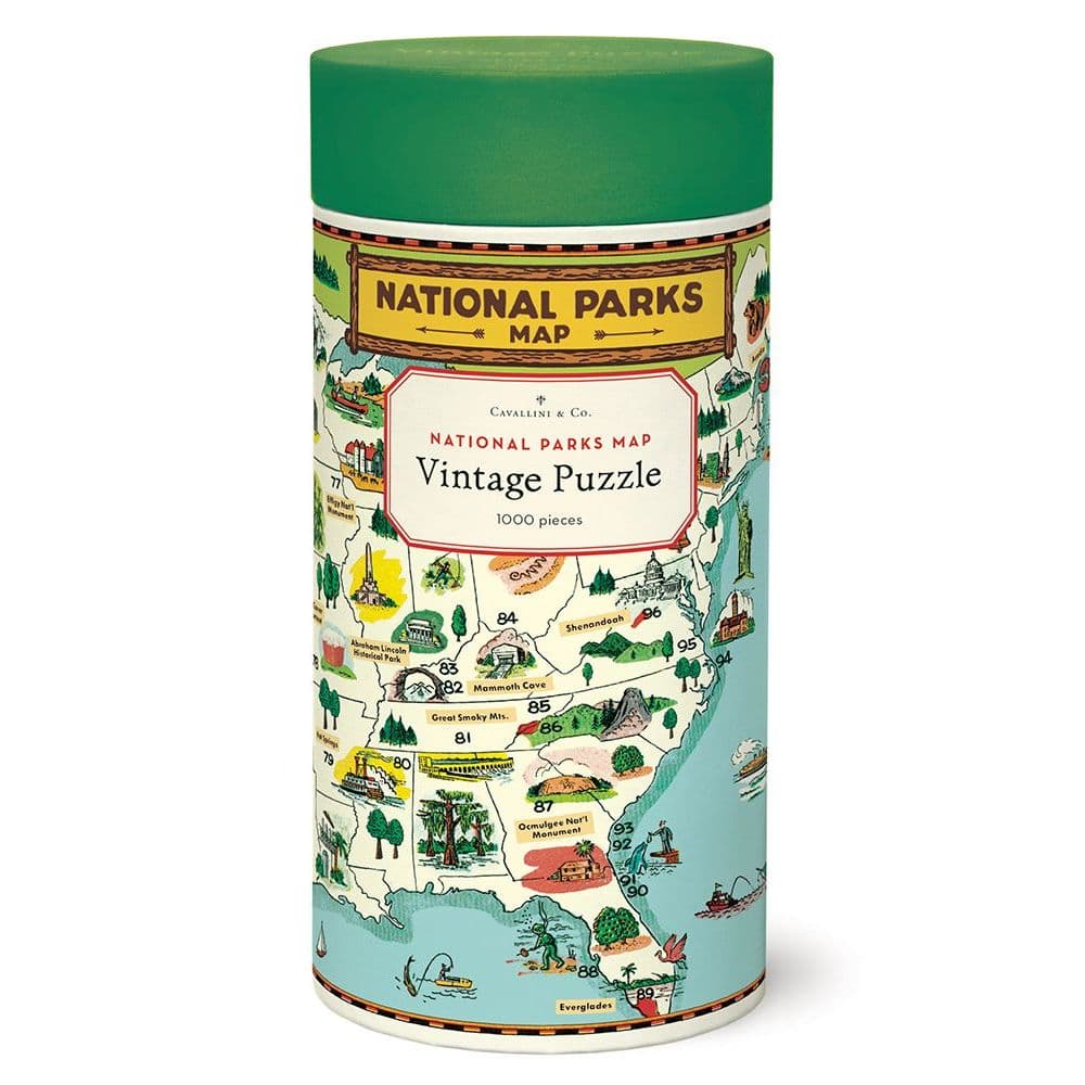 National Parks Map 1000 Piece Puzzle by Cavallini Main Product  Image width=&quot;1000&quot; height=&quot;1000&quot;