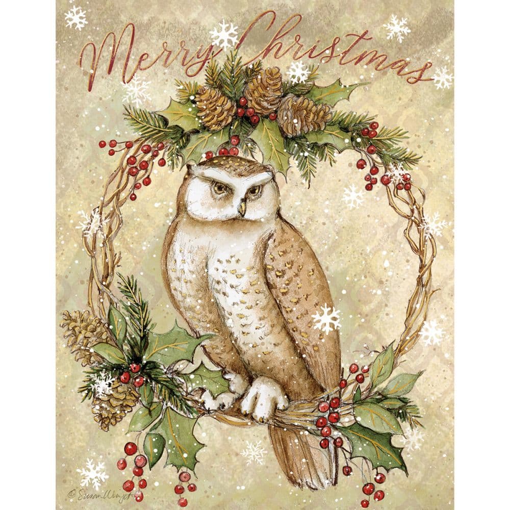 Owl Pinecone Boxed Christmas Cards 2nd Product Detail  Image width="1000" height="1000"