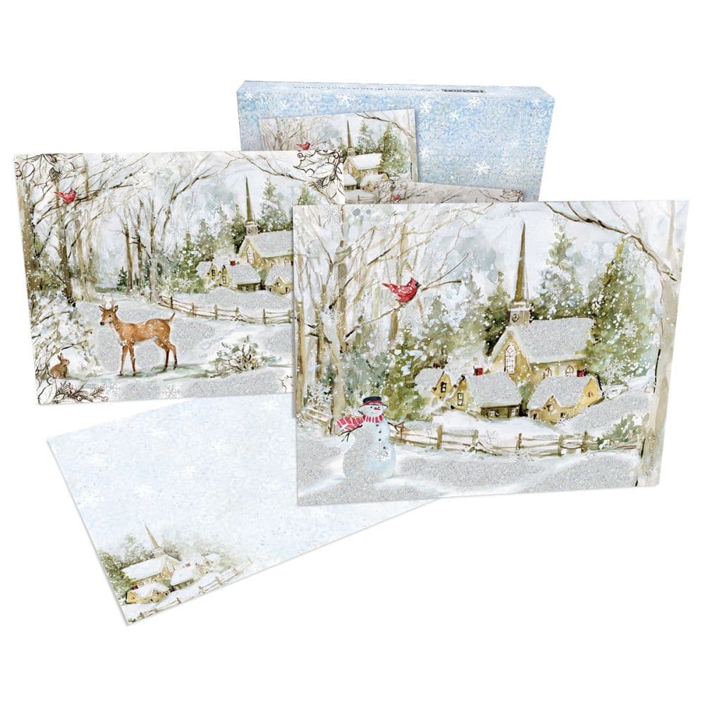 Snowy Scene Assorted Boxed Christmas Cards 2nd Product Detail  Image width="1000" height="1000" 