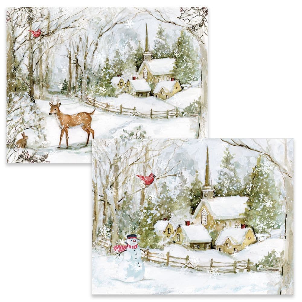Snowy Scene Assorted Boxed Christmas Cards Main Product  Image width="1000" height="1000"
