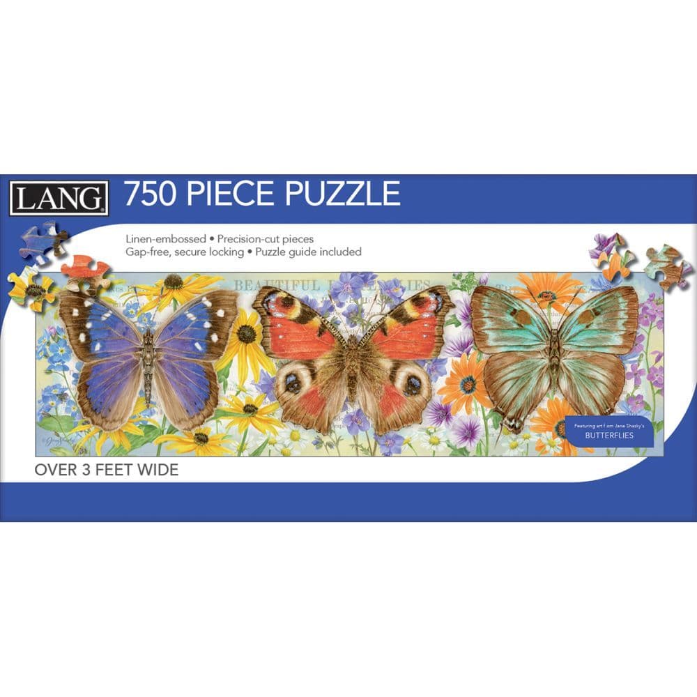 Butterflies 750 Piece Puzzle Panoramic 3rd Product Detail  Image width=&quot;1000&quot; height=&quot;1000&quot;