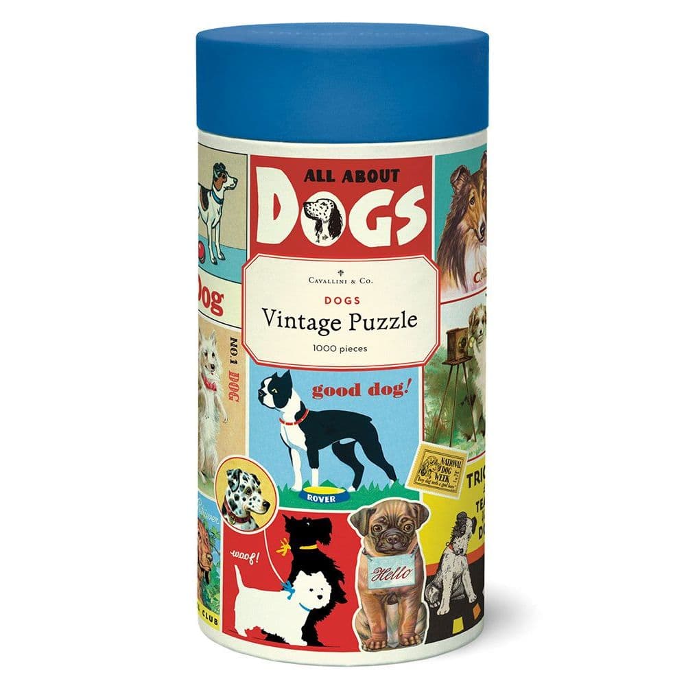 Dogs 1000 Piece Puzzle by Cavallini Main Product  Image width=&quot;1000&quot; height=&quot;1000&quot;