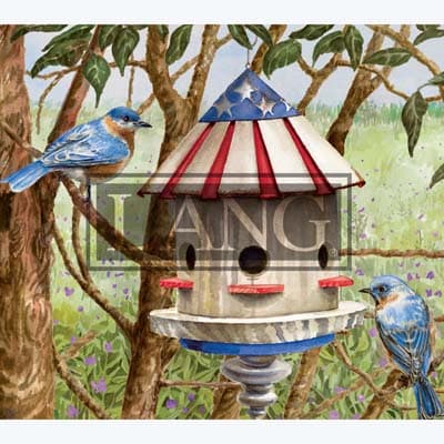 Birdhouses 2022 Downloadable Digital Wallpaper for the month of July width="1000" height="1000"