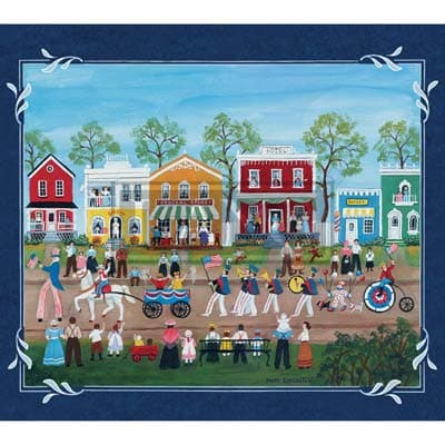 Lang Folk Art 2022 Downloadable Digital Wallpaper for the month of July width="1000" height="1000"