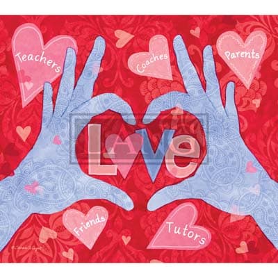 Schoolhouse 2022 Downloadable Digital Wallpaper for the month of February width="1000" height="1000"