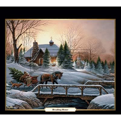 Terry Redlin 2022 Downloadable Digital Wallpaper for the month of December width="1000" height="1000"