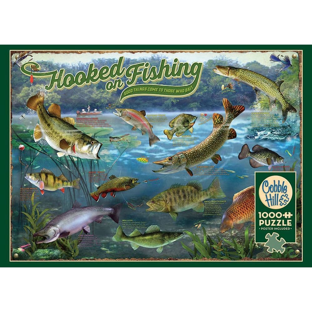 image Hooked on Fishing 1000 Piece puzzle Main Product  Image width=&quot;1000&quot; height=&quot;1000&quot;