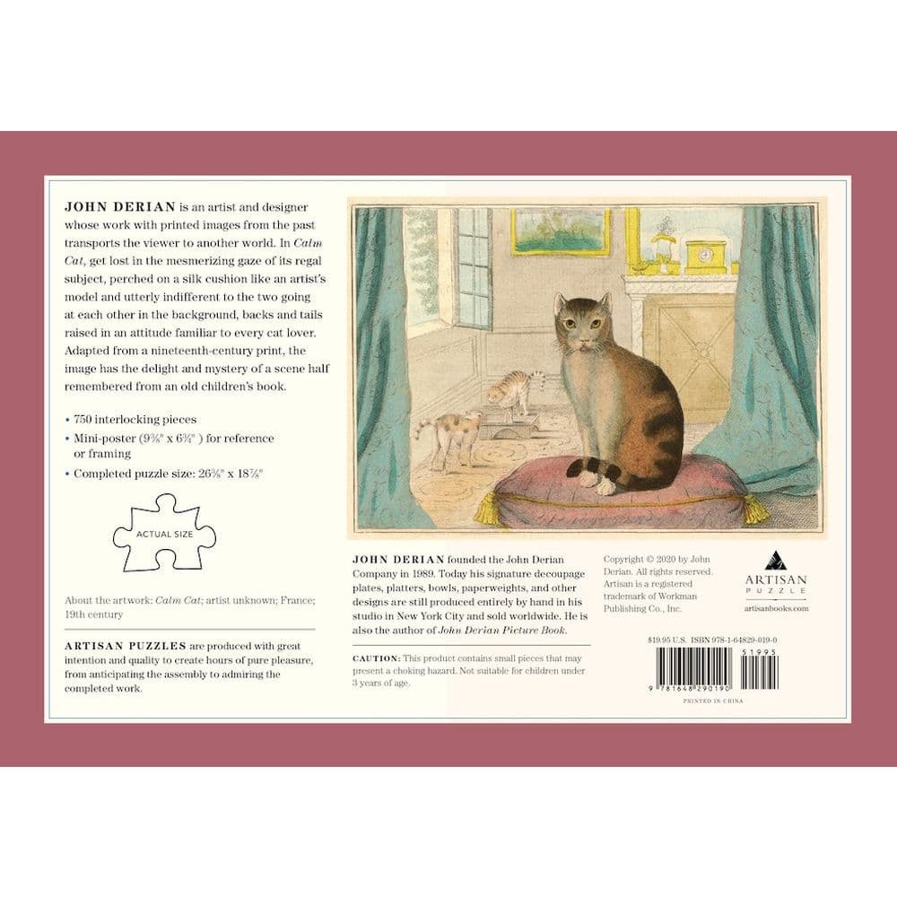 Calm Cat 750pc Puzzle 3rd Product Detail  Image width=&quot;1000&quot; height=&quot;1000&quot;