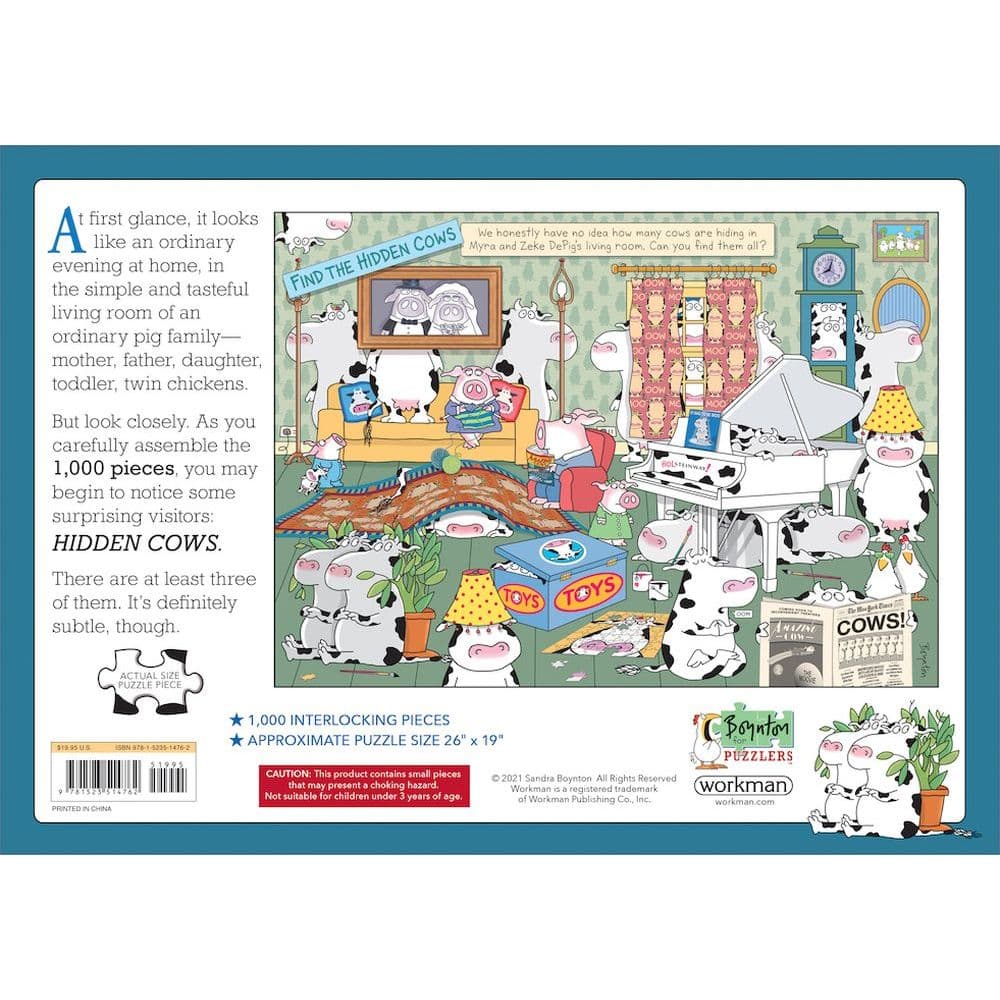 Hidden Cows 1000 Piece Puzzle 4th Product Detail  Image width=&quot;1000&quot; height=&quot;1000&quot;