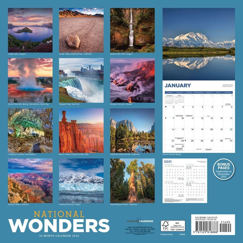 National Wonders 2022 Wall Calendar