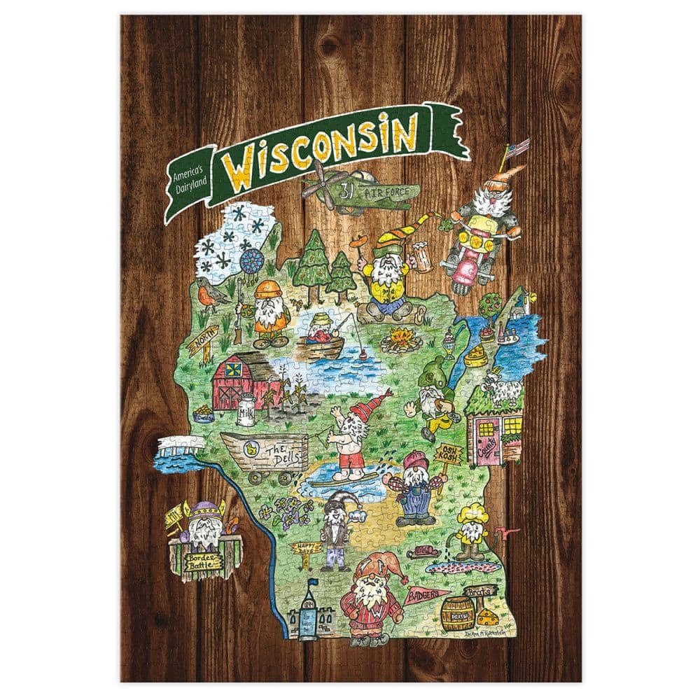 Gnome Wisconsin 1000 Piece Puzzle 2nd Product Detail  Image width="1000" height="1000"
