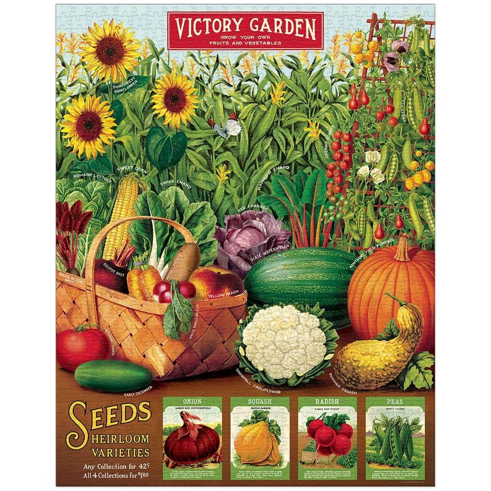 Victory Garden 1000 Piece Puzzle by Cavallini 2nd Product Detail  Image width="1000" height="1000"